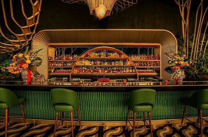 Sushibamba Singapore's bar area.