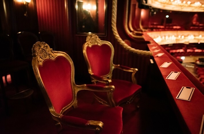 Balcony seats at the Royal Ballet and Opera.