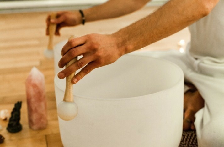 Rejuvenating sound bath featuring crystal bowls