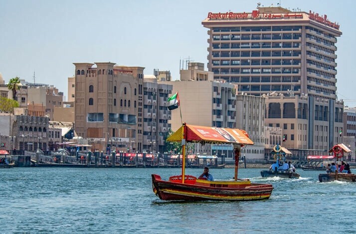Colorful abra boats on the Dubai Creek
