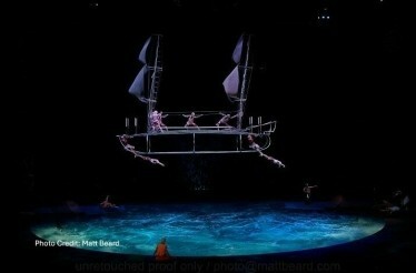Cirque du Soleil artists performing O. Photo Credit: Matt Beard