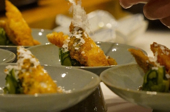 A dish served at the Michelin-starred Shota Omakase.