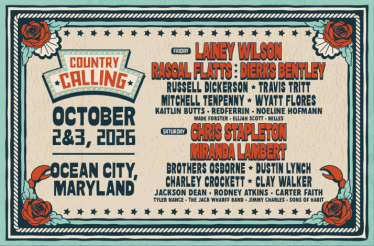 Artist lineup for 2026 Country Calling Music festival.