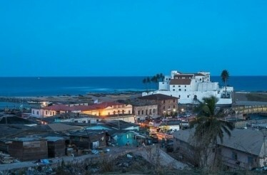 The view on the ocean and Cape Coast Castle