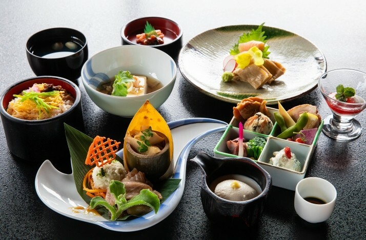 A variety of the Japanese traditional dishes.