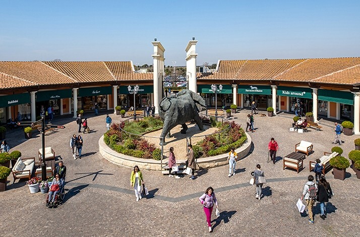 The exterior of Castel Romano Designer Outlet by McArthurGlen