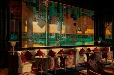 The Art Deco and Prohibition era styled seating and decoration at 1920 Cocktail Bar.