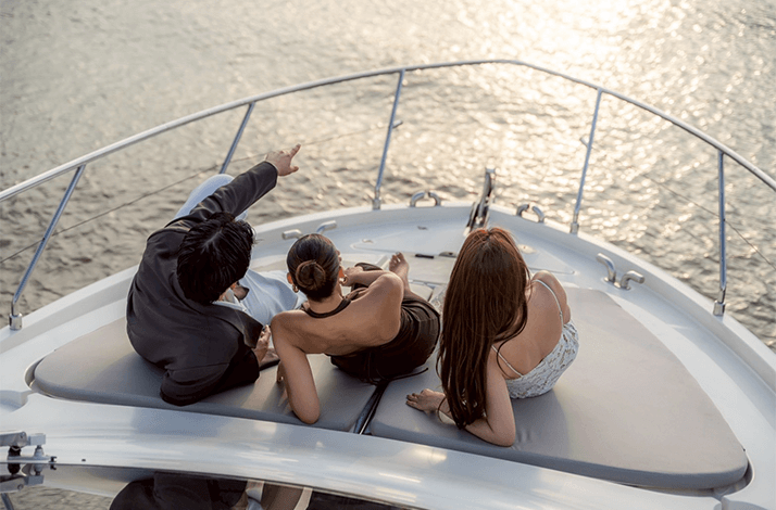 Watch the sun set over the Chao Phraya River from a private yacht