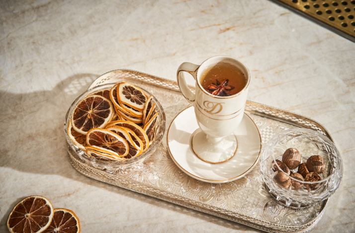 Mulled wine served at The Dante winter cabin