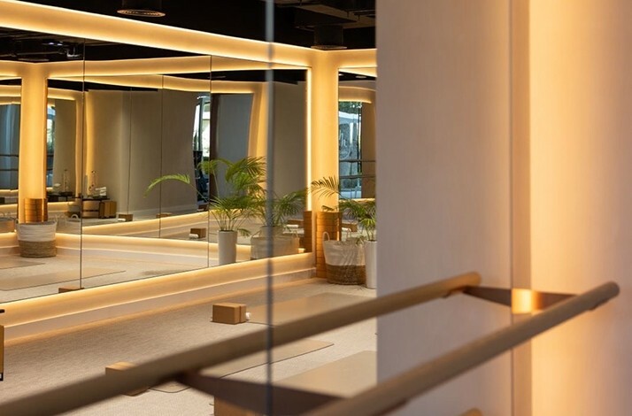 The mirrored walls at HWH Studio, Dubai.