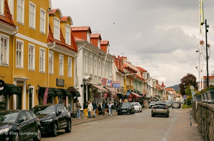 A view of the Polkapojkarna candy shop, located on the main street of Gränna, Sweden. ©Elias Ljunberg