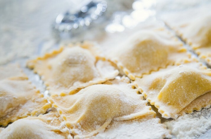 Fresh ravioli from scratch.