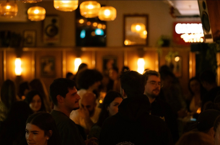 A group of people socialising in Bar Bello, Montréal's favorite aperitivo bar