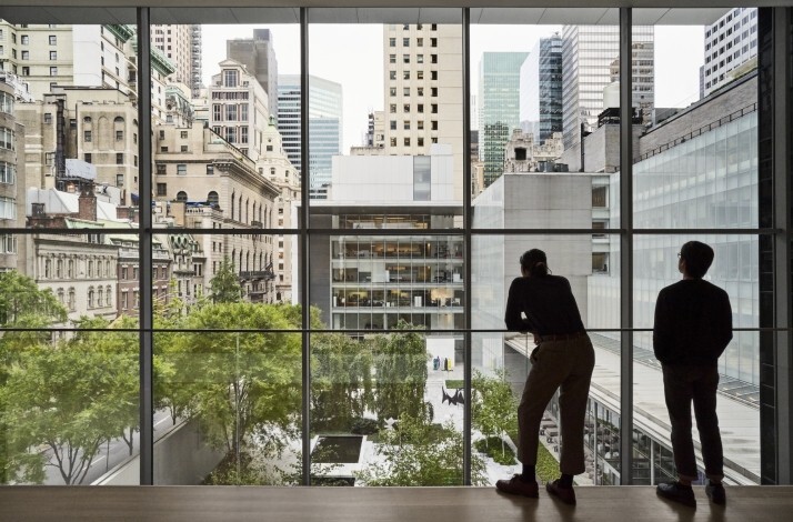 The view on the Abby Aldrick Rockefeller sculpture gardet at The Museum of Modern Art (MoMA)