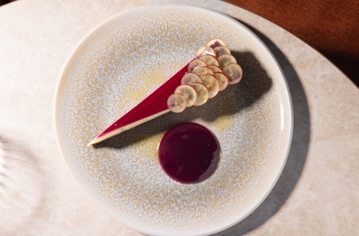 Elegant dessert from immersive Caribbean dining experience.