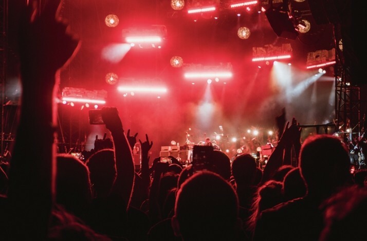 A crowd enjoying a show at the Morton Amphitheater.