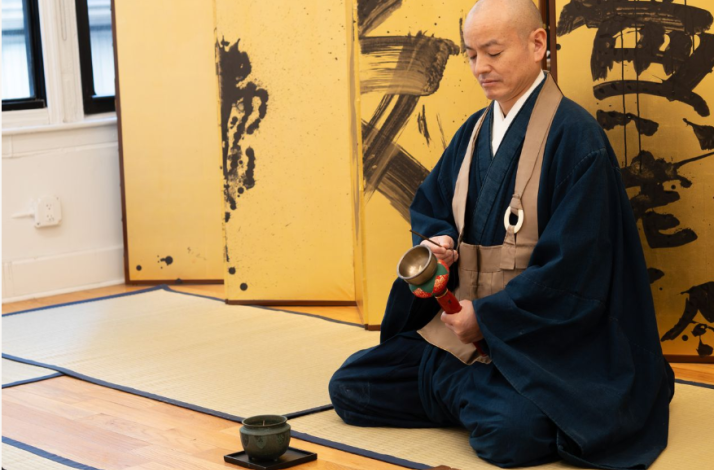 Promotional photo of Renzai Sen priest Rev. Dr. Masaki Matsubara leading a Zen Workshop.