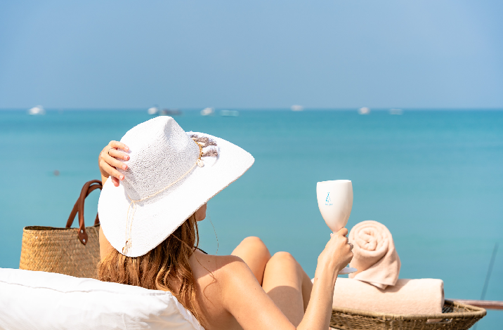 Enjoy a reserved pool bed at Nikki Beach Koh Samui