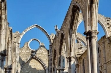 Carmo Convent ruins in Lisbon, Portugal.