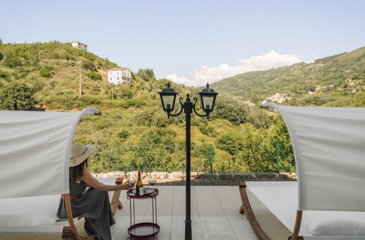 Palacete do Guerreiro patio view in São Gião, Portugal.