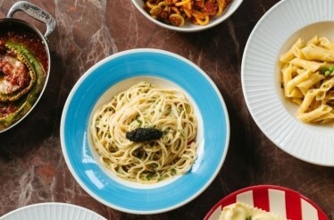 Selection of pasta dishes served for guests at Piccolo Morini.