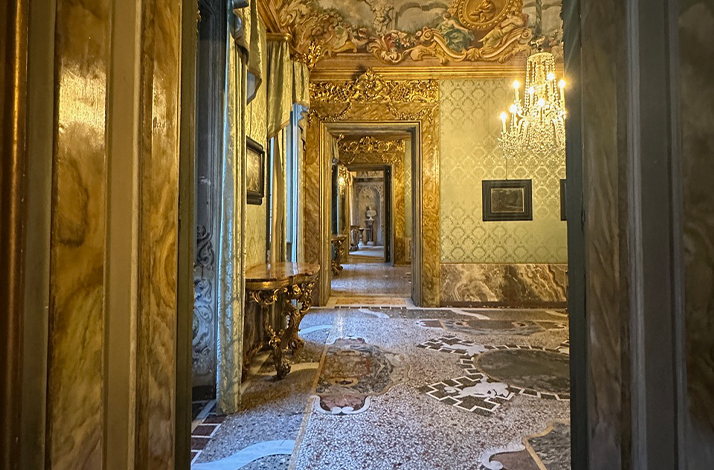 Make a timeless Roman proposal inside an aristocratic palazzo
