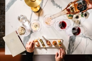 Wine tasting with appetizers at Stone Eagle Winery in Niagara-on-the-Lake.