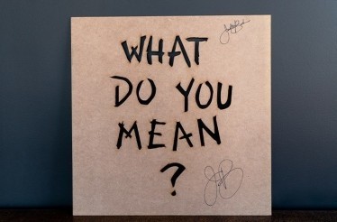 Signed Justin Bieber “What Do You Mean?” Graffiti Stencil