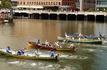 Group Rowing Outing on Boston Harbor: Boston, Massachusetts