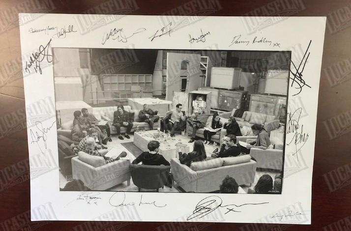 Star Wars: The Force Awakens Cast Photo Signed By Adam Driver, J.J. Abrams, Harrison Ford, Mark Hamill, and More Star Wars: The Force Awakens Cast Photo Signed By Adam Driver, J.J. Abrams, Harrison Ford, Mark Hamill, and More (1)