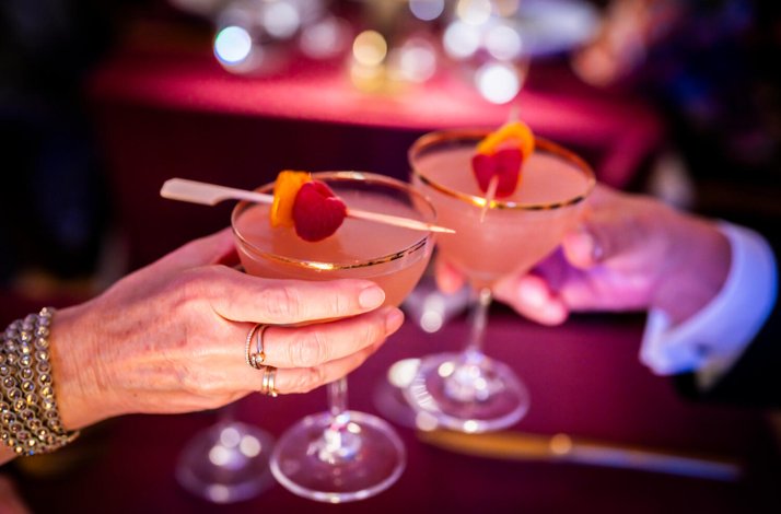  Decorated cocktail glasses at Weill Cafe.