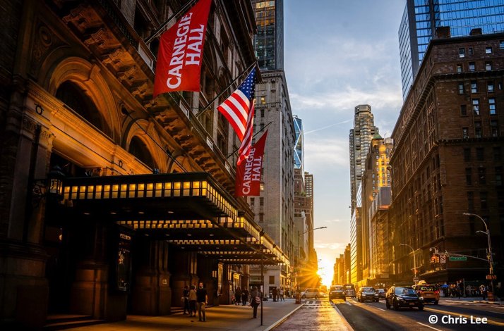 A close view of the entrance to Carnegie Hall. ©Chris Lee