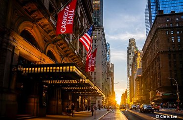 A close view of the entrance to Carnegie Hall. ©Chris Lee