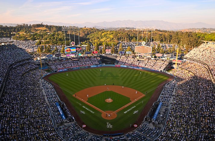Bird's eye view of the Dodger Stadium.