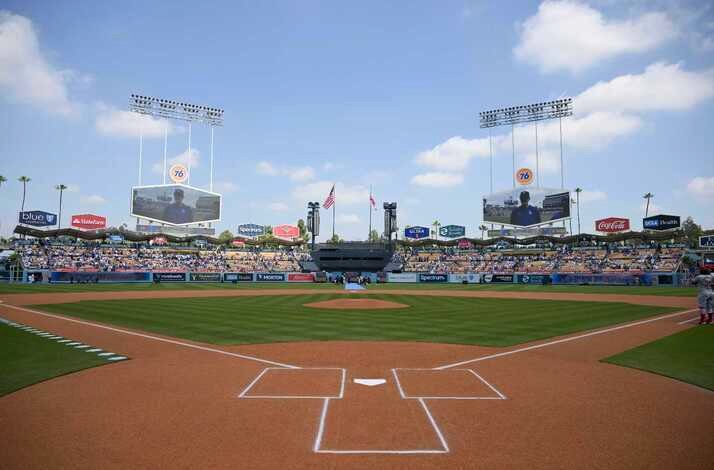 Dodger Stadium, located in the Elysian Park neighborhood of Los Angeles, California.