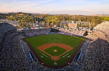 Bird's eye view of the Dodger Stadium.
