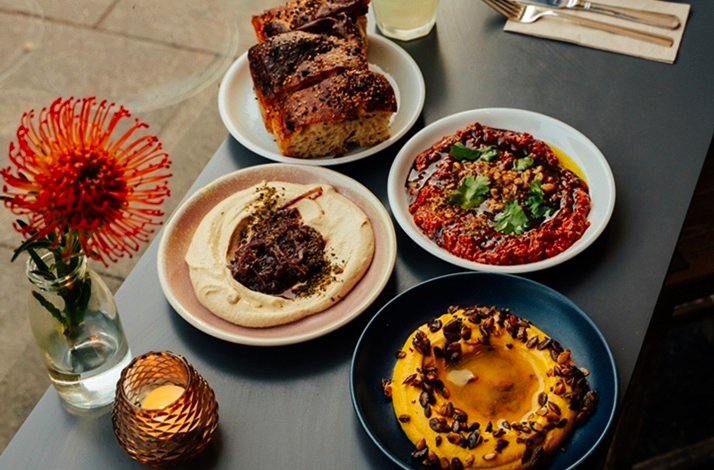Middle Eastern mezze dishes served at restaurant Tang Dublin.
