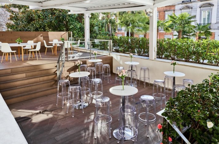 The outdoor terrace event space at the Thyssen-Bornemisza Museum