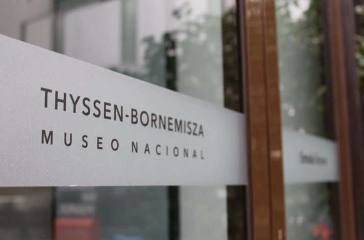 Close up signage for the Thyssen-Bornemisza National Museum