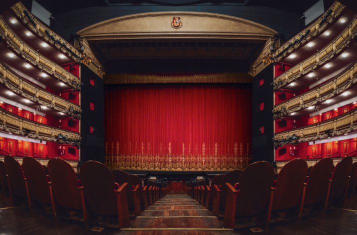 Ground floor of Teatro Real in Madrid, Spain.