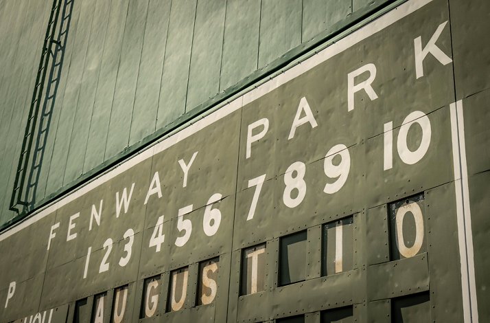 Score board at Fenway Park