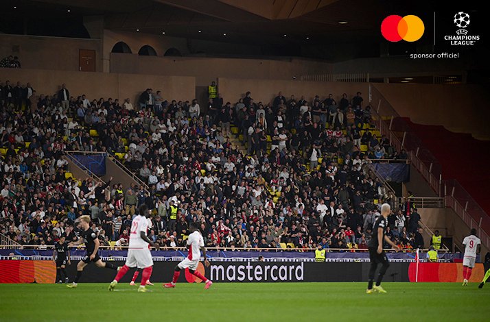 Players of AS Monaco and Tottenham Hotspur photographed during an UEFA Champions League match.