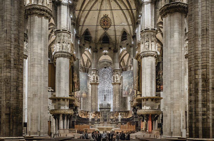 The interior of Milan Cathedral.