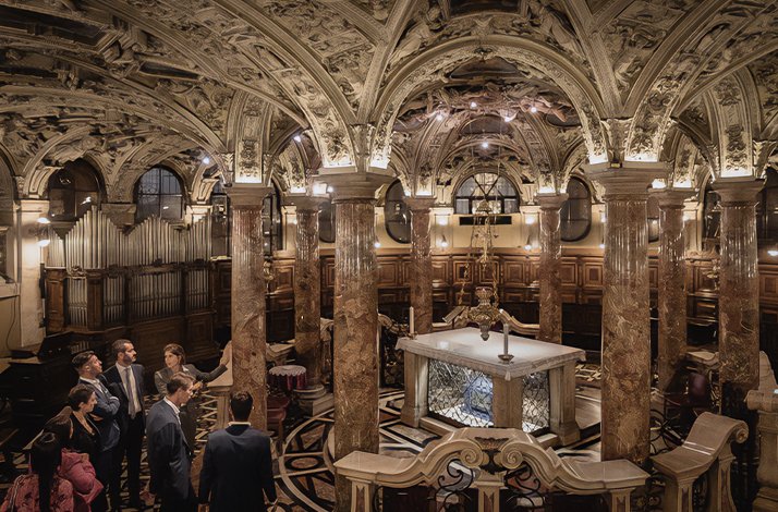 The interior of Milan Cathedral Crypt Of The Pilgrims Chorus Jemalis.
