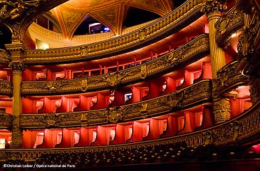 The lodges of the Opéra Garnier concert hall.