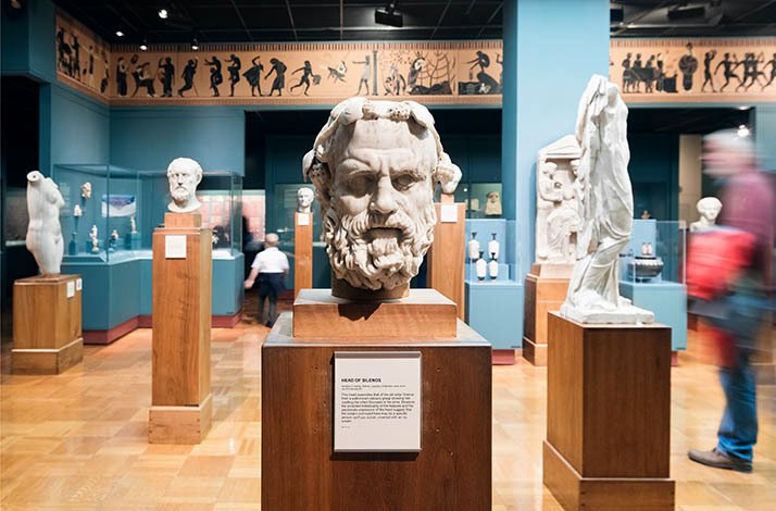 The hall of ancient Greek busտs.