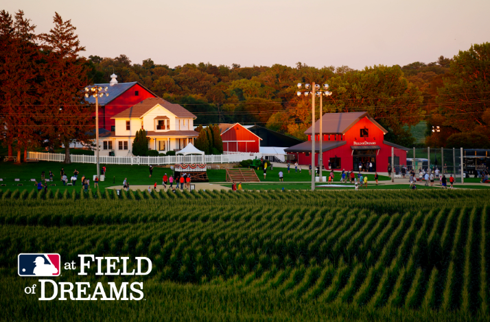 Iconic farmhouse from the 1989 baseball film Field of Dreams.