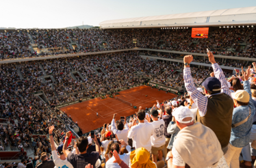 Croud cheering during the at Roland-Garros event