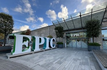 The entrance of the EPIC museum in Ireland.