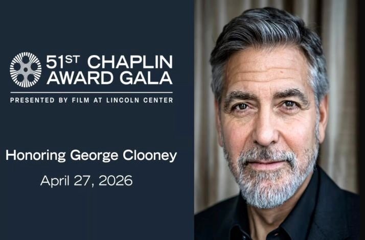 Promotional banner for 51st Chaplin Award Gala with George Clooney.